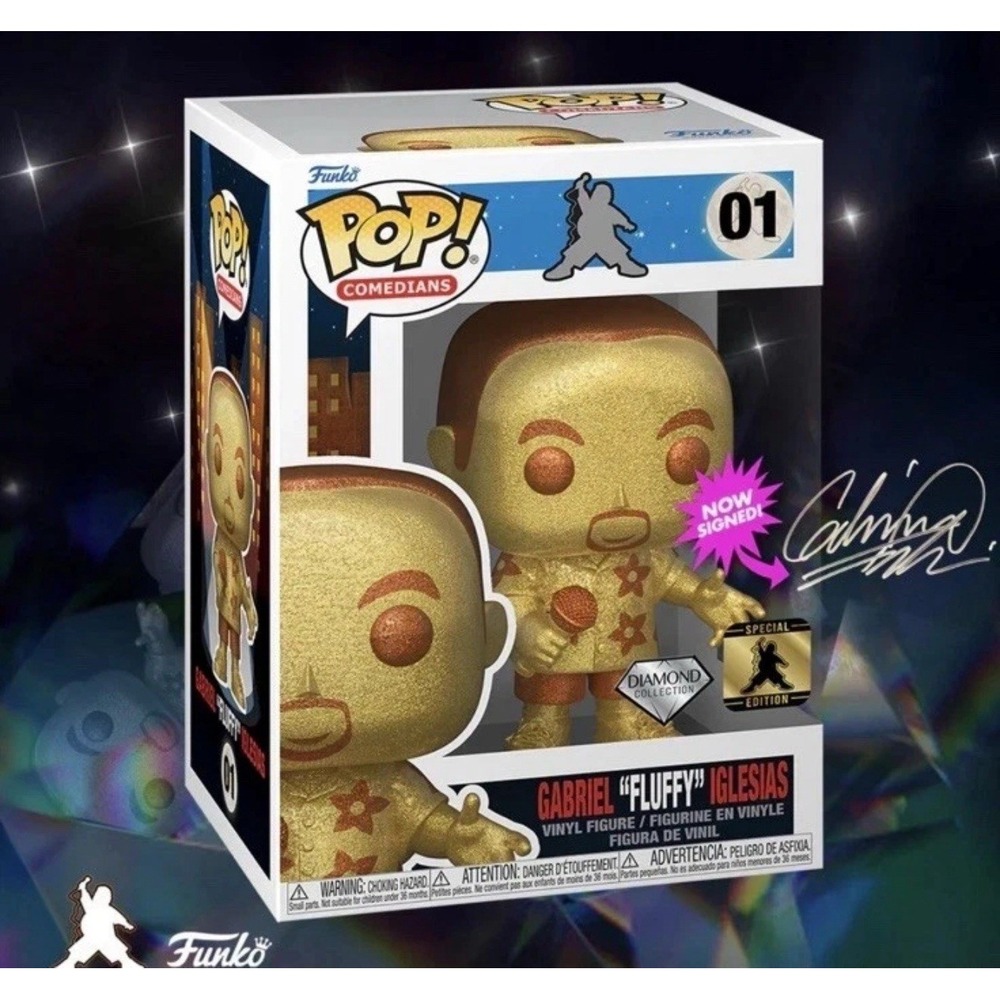 Gabriel Iglesias Fluffy Funko Pop Gold Diamond Limited /1,000 Pcs SIGNED